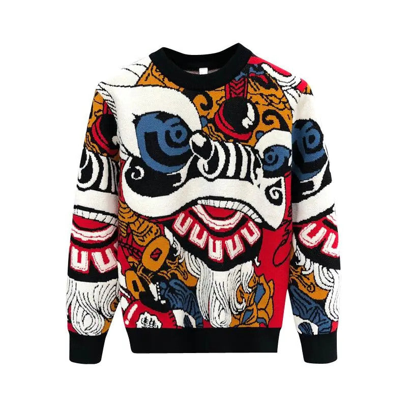 Herren Modischer Strickpullover mit einzigartigem grafischen Muster Drune