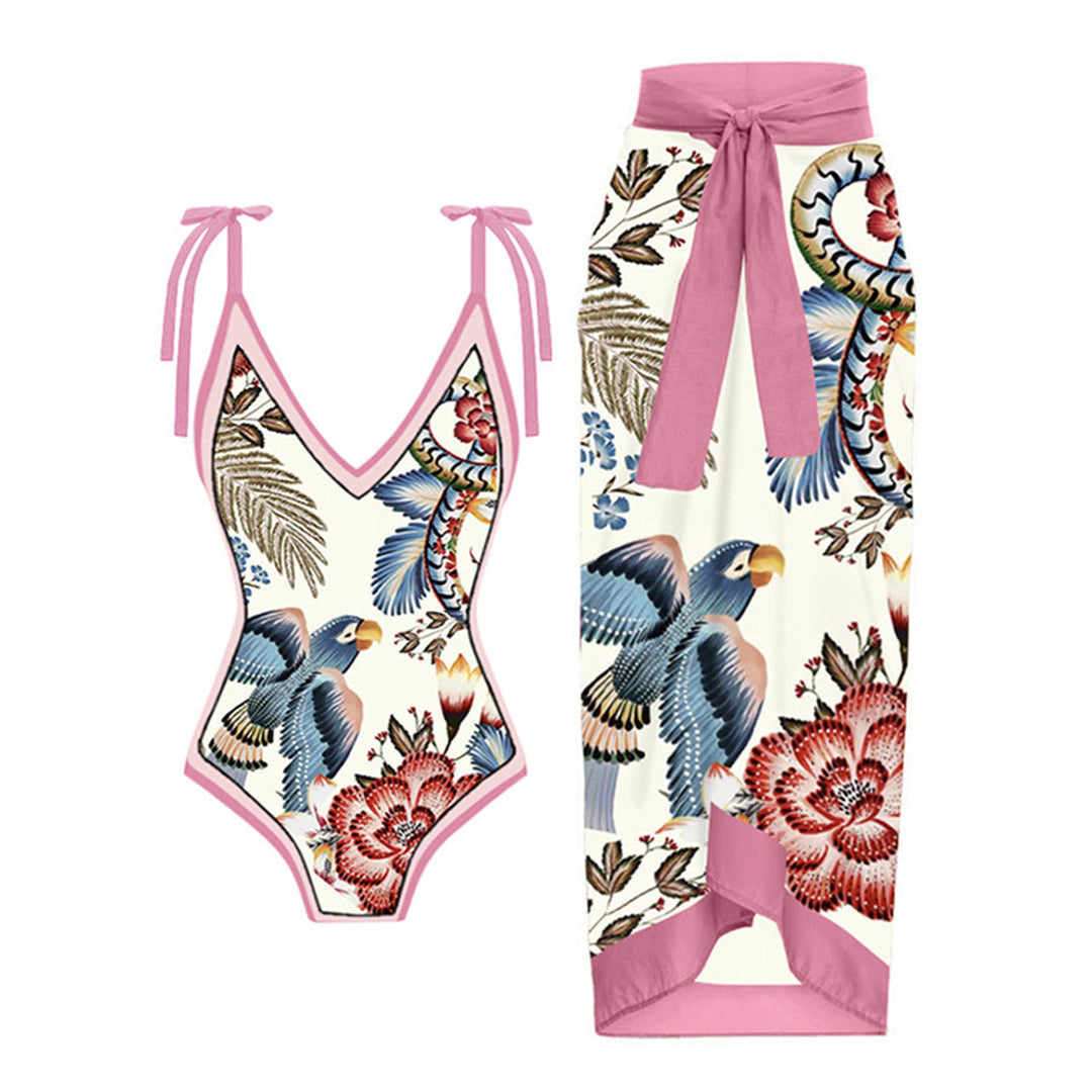 Damen Bademode-Set mit stilvollem Wickelrock Drune
