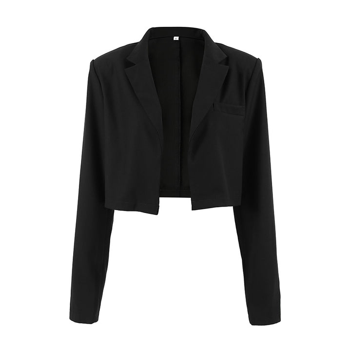 Damen Kurzer Blazer mit Stehkragen und Taschen Drune