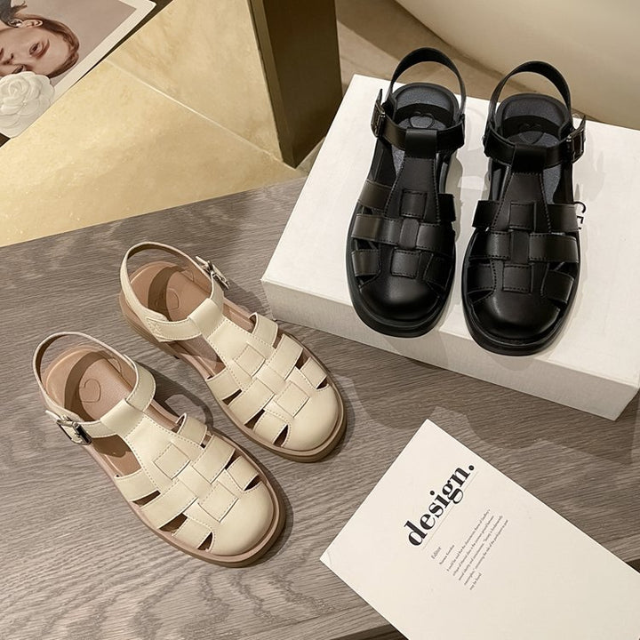 Damen elegante Sandalen mit raffiniertem geflochtenem Design und komfortablem Fußbett Drune
