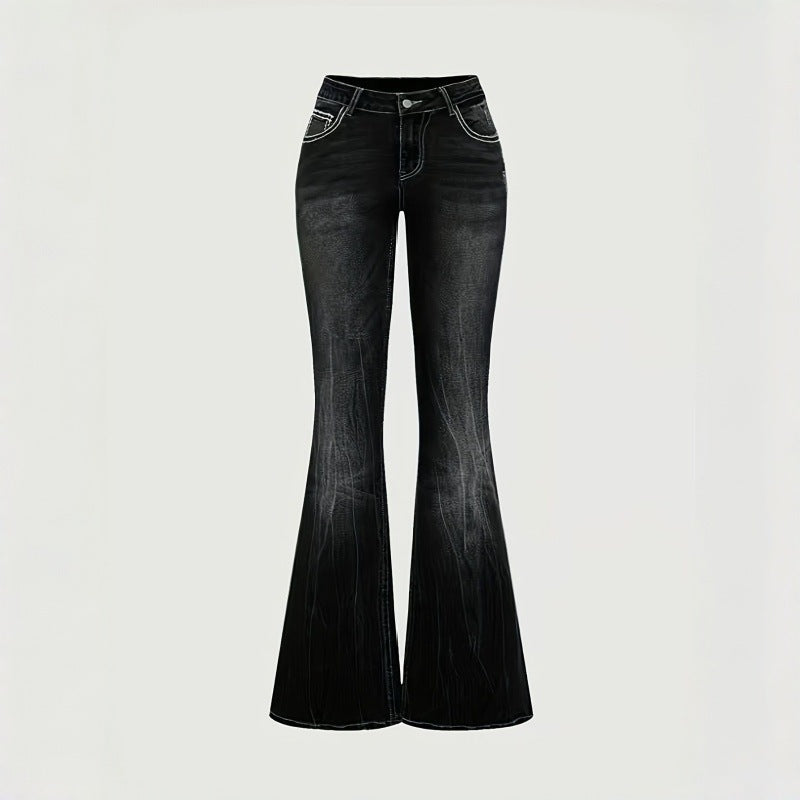 Damen Bootcut Jeans mit kunstvoller Stickerei Drune