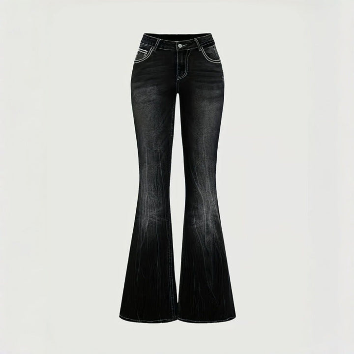 Damen Bootcut Jeans mit kunstvoller Stickerei Drune