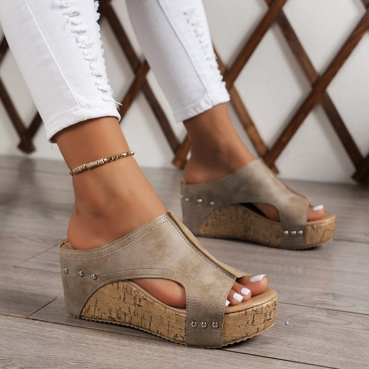 Damen Komfortable Kork-Sandalen Drune