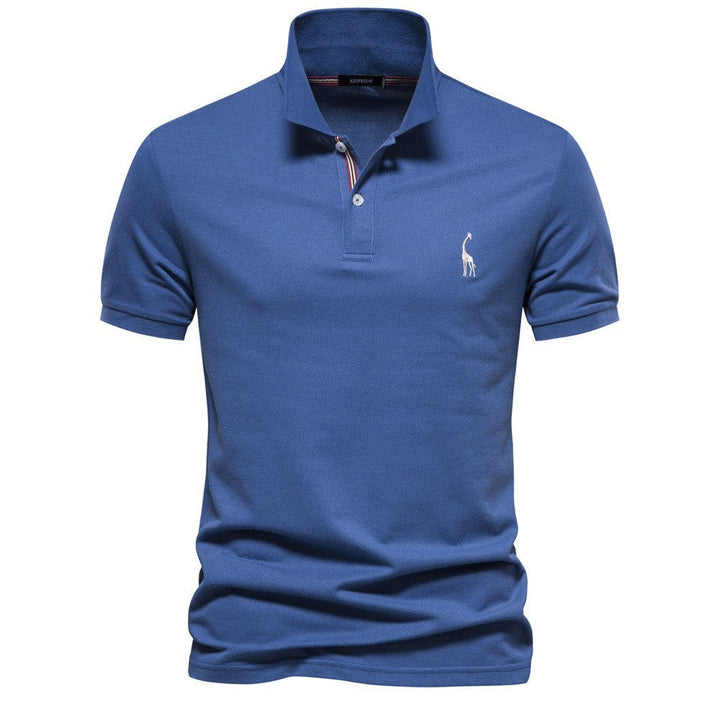 Herren klassisches Poloshirt aus atmungsaktiver Baumwolle mit modischem Kragen Drune