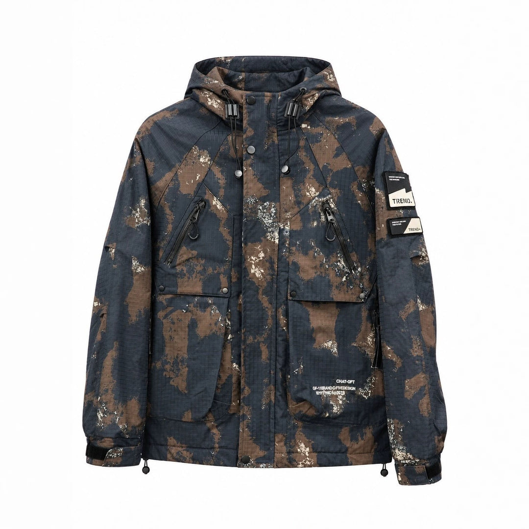 Herren Technischer Camouflage-Parka mit Kapuze und Ripstop-Außenmaterial Drune