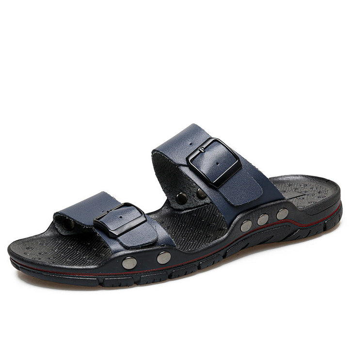 Herren Bequeme Leder-Sandalen mit verstellbaren Riemen Drune