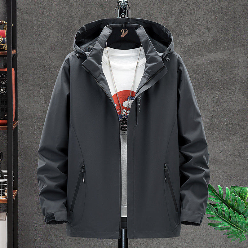 Herren Leichte Softshell-Outdoorjacke mit Kapuze, wind- und wasserabweisender Oberfläche Drune