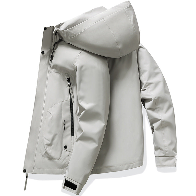 Men's  waterproof breathable hooded softshell jacket with taped seams Drune