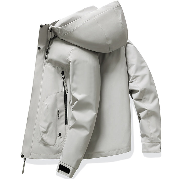 Men's  waterproof breathable hooded softshell jacket with taped seams Drune