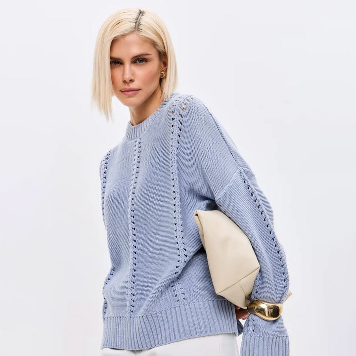 Damen Lässiger Strickpullover mit modernem Schnitt Drune