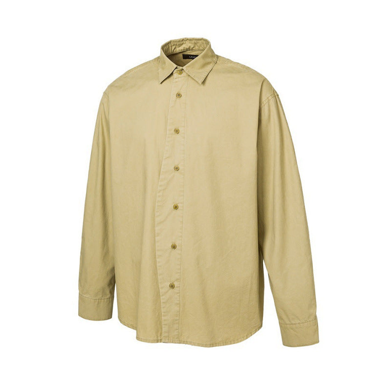 Herren Weites Oversize-Hemd aus Baumwoll-Twill mit Kentkragen und Relaxed‑Fit Drune