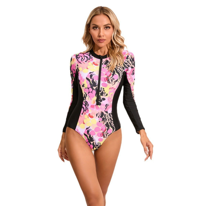 Damen Langarm-Schwimmanzug mit grafischem Design Drune