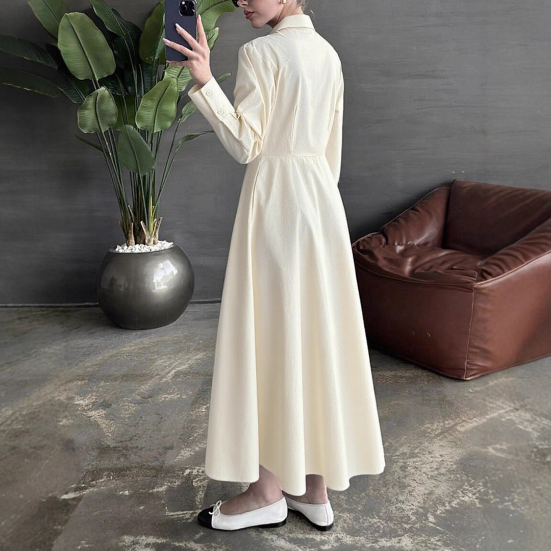 Damen Hemdkleid mit eleganter Knopfleiste und taillierter Figur Drune