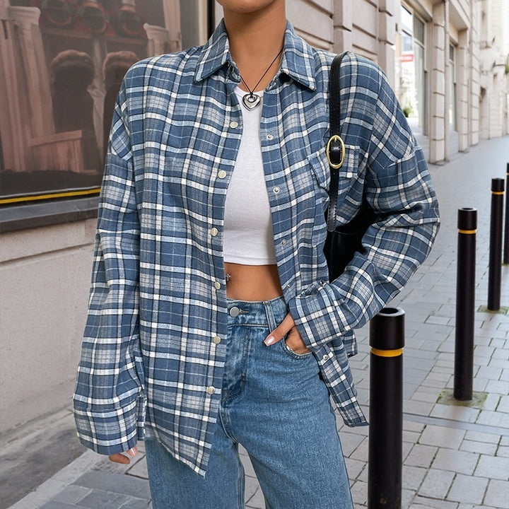 Damen Karierte Overshirt Drune