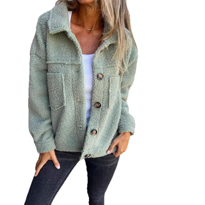 Damen nan kuschelige Teddyjacke im Shacket Stil Drune