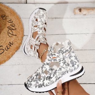 Damen Designer-Sneaker mit floralem Muster Drune