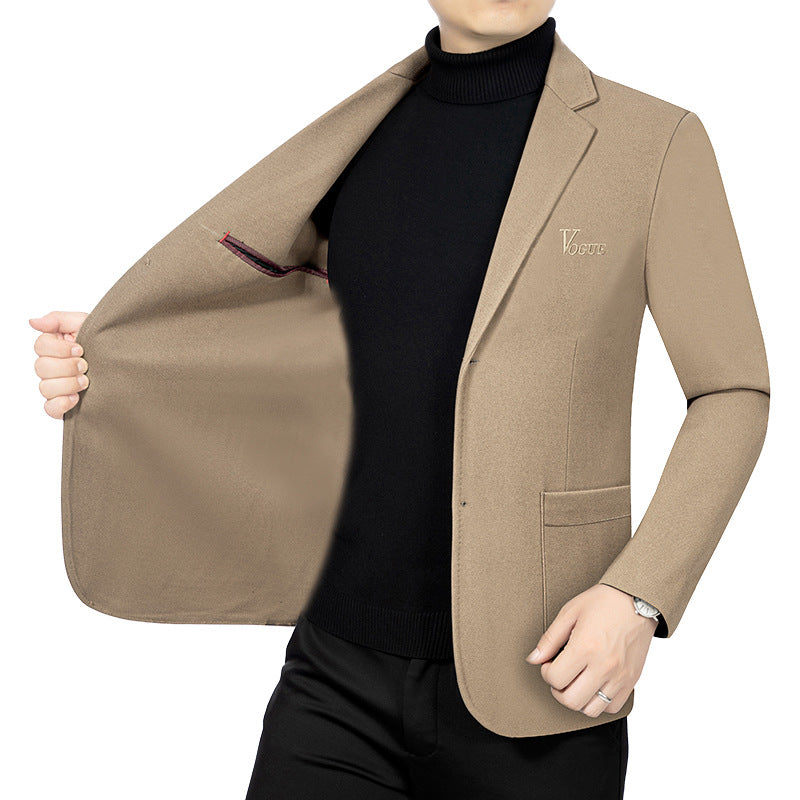 Herren Modernes Einreihiges City-Blazer mit aufgesetzten Taschen und leichter Halbfütterung Drune