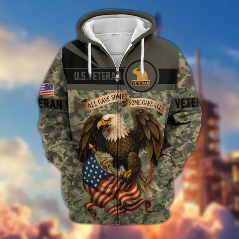Herren Kapuzensweater mit amerikanischem Veteranenmotiv Drune