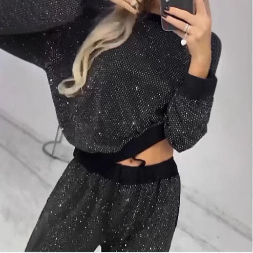 Damen Glitzernden Sportanzug Drune