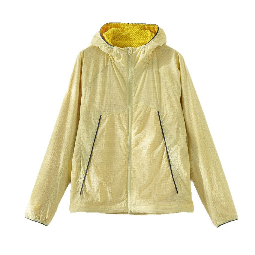 Herren leichte wind- und wasserabweisende Kapuzenjacke mit Fleece‑Innenfutter und Frontreißverschluss Drune