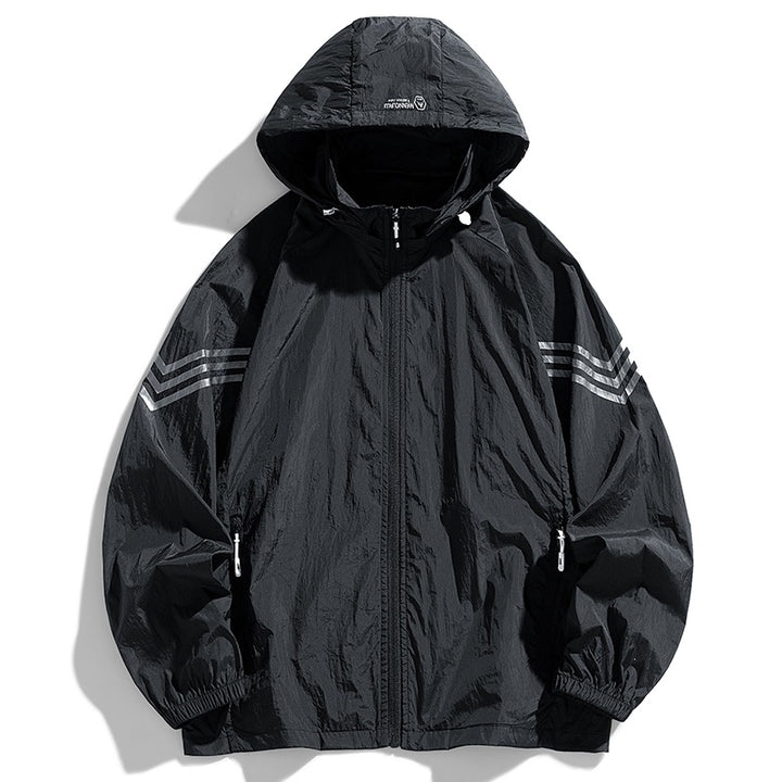 Herren Leichte Windbreakerjacke mit Kapuze und praktischen Taschen Drune