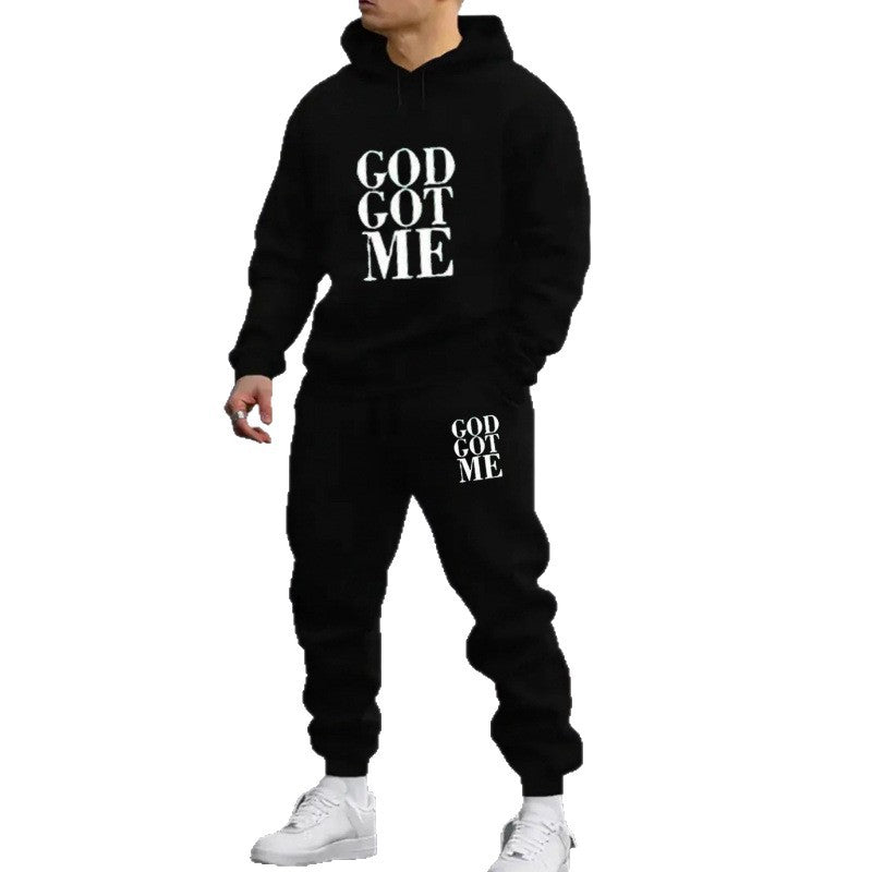 Herren Fragen Hoodie und Jogginghose Set Drune
