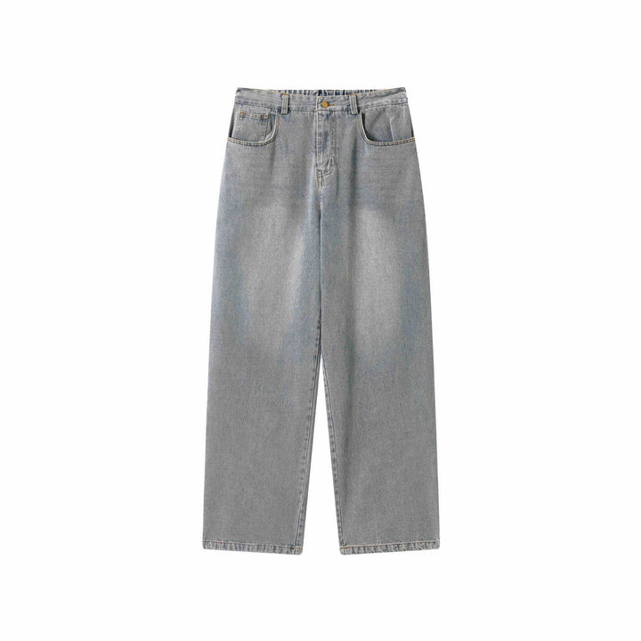 Damen Jeanshose mit weitem Bein, hoher Taille und vorderlichem Mittelschlitz Drune