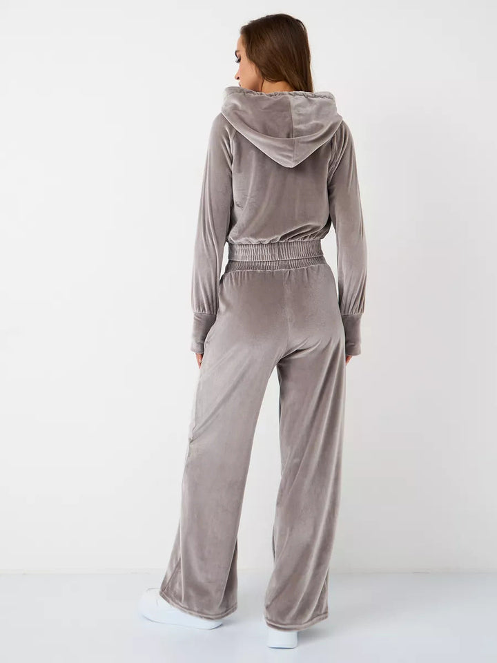 Drune | Minimalismus Fleece Kapuzenpullover und Jogginghose Zweiteiler Satz