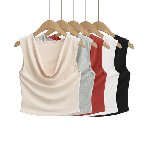Damen Top mit elegantem Wasserfall-Ausschnitt und weich fließendem Material Drune