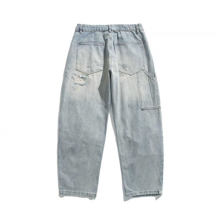 Unisex Weite Vintage-Jeans mit Distressed-Details und geradem Bein Drune