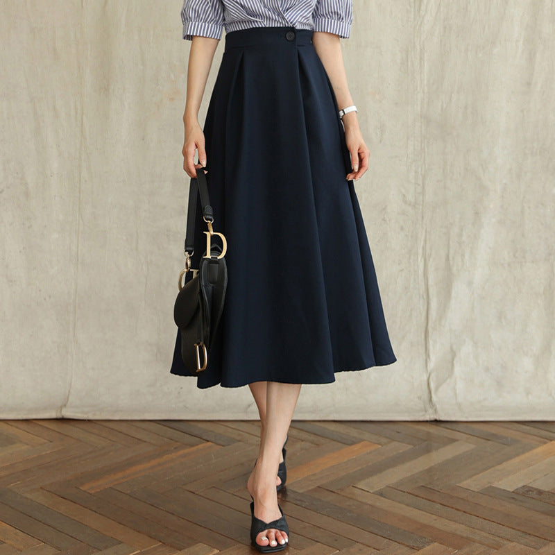 Damen Eleganter A-Linien Midi-Rock Drune
