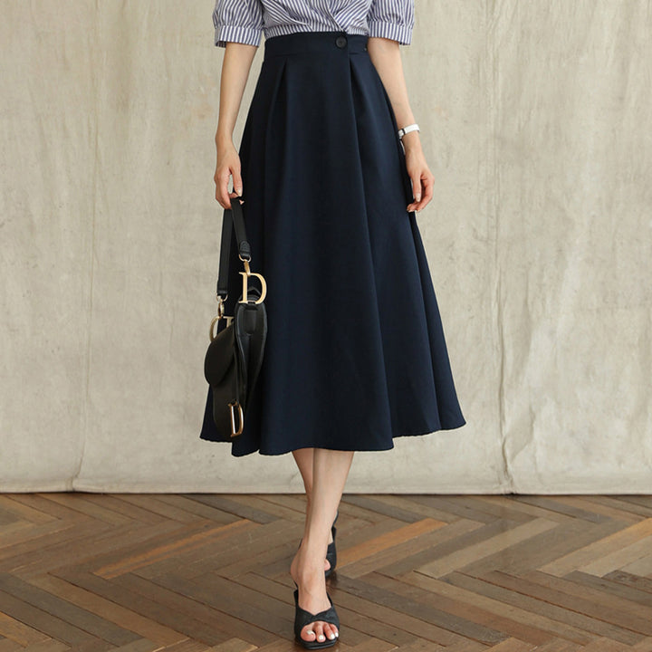 Damen Eleganter A-Linien Midi-Rock Drune