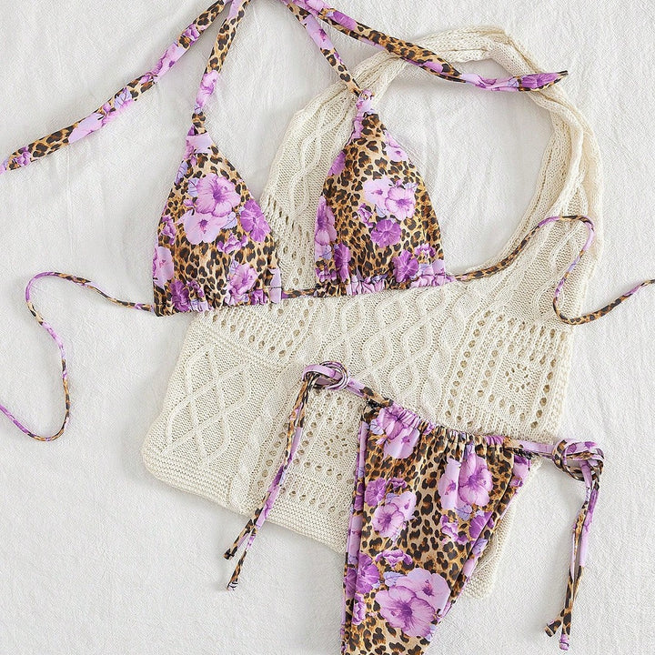 Damen Triangel-Bikini-Set mit raffiniertem Häkeloberteil Drune