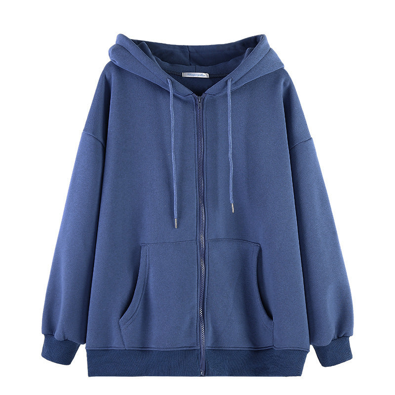 Damen Cozy Übergroße Zip-Up Hoodie Drune