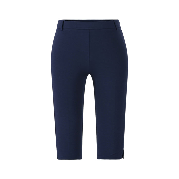 Damen Capri-Stretchhose mit hohem Bund, schmaler Silhouette und Bein-Schlitz Drune