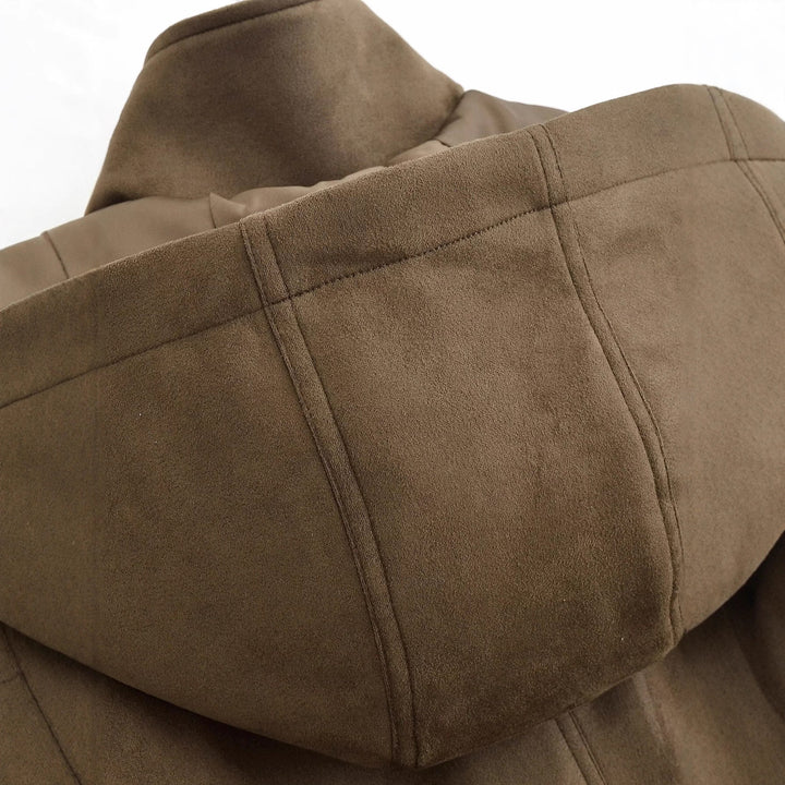 Damen Kurze Kapuzenjacke im Parka‑Look mit Tunnelzugtaillierung und Pattentaschen Drune