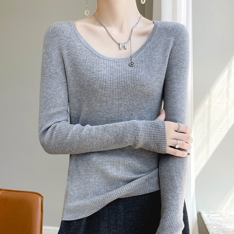 Damen Langarmshirt mit feinem Rippenmuster und weichem Material Drune