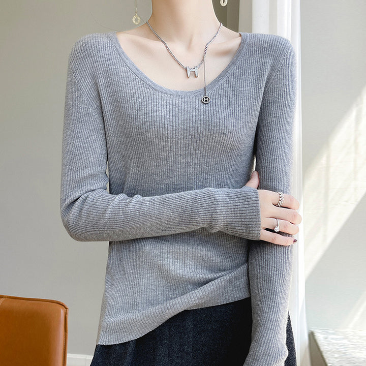Damen Langarmshirt mit feinem Rippenmuster und weichem Material Drune