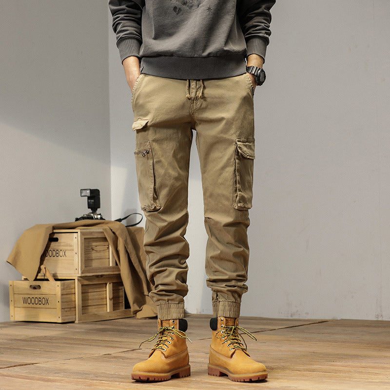 Herren Tapered-Cargo-Jogger aus robustem Canvas mit Utility-Taschen und Elastikbündchen Drune