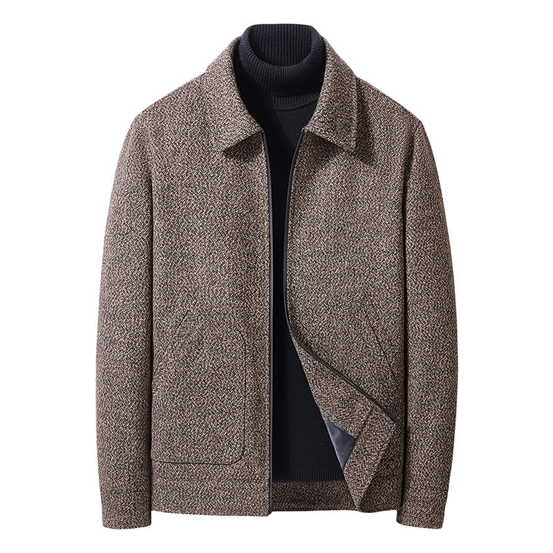 Herren Tweed-Blouson mit Hemdkragen, leicht wattierter Innenlage und aufgesetzten Taschen Drune