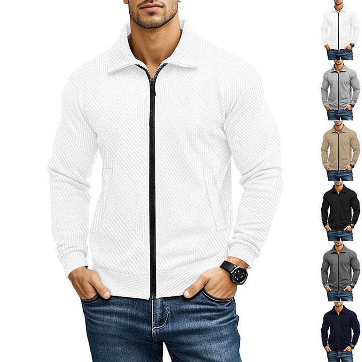 Herren bequeme und stylische Kapuzenjacke mit strukturiertem Gewebe Drune
