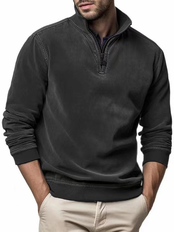 Herren sportlicher Pullover mit praktischem Stehkragen Drune