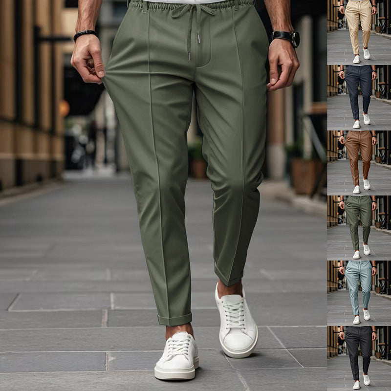 Herren elegante Chinohose mit dehnbarem Bund und seitlichen Taschen Drune