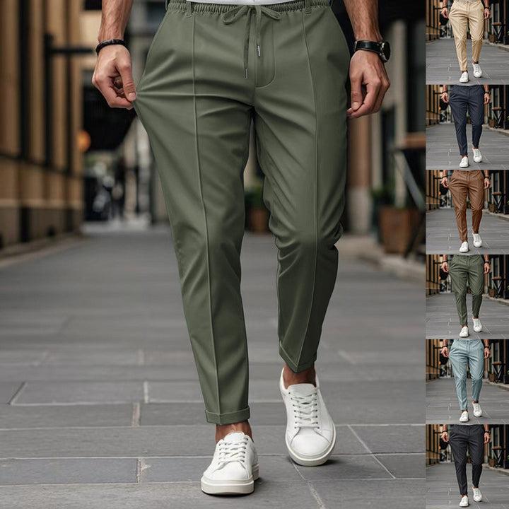 Herren elegante Chinohose mit dehnbarem Bund und seitlichen Taschen Drune
