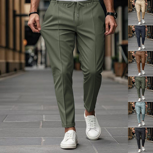 Herren elegante Chinohose mit dehnbarem Bund und seitlichen Taschen Drune