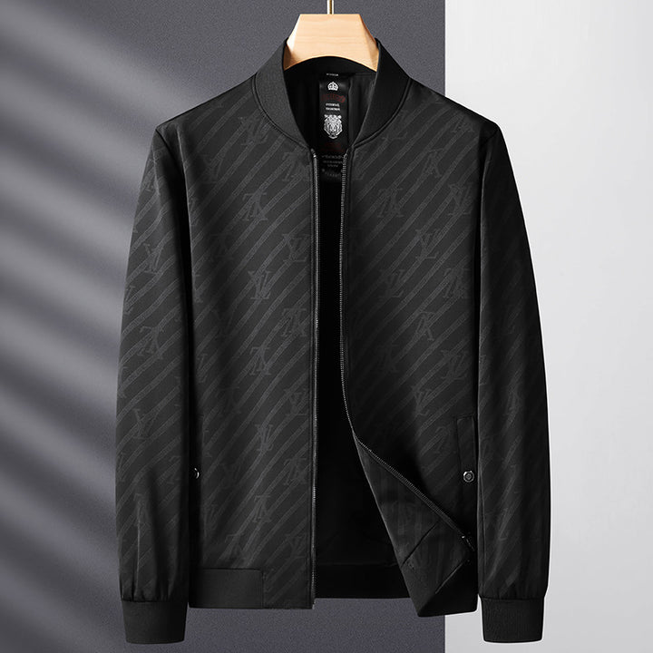 Herren Leichte Bomberjacke im Jacquard‑Monogramm mit Reißverschluss und Rippbündchen Drune