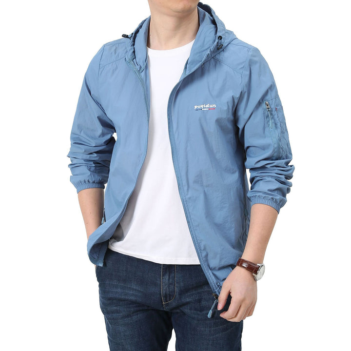 Herren Leichte Windbreaker-Jacke mit verstellbarer Kapuze Drune 1787797828