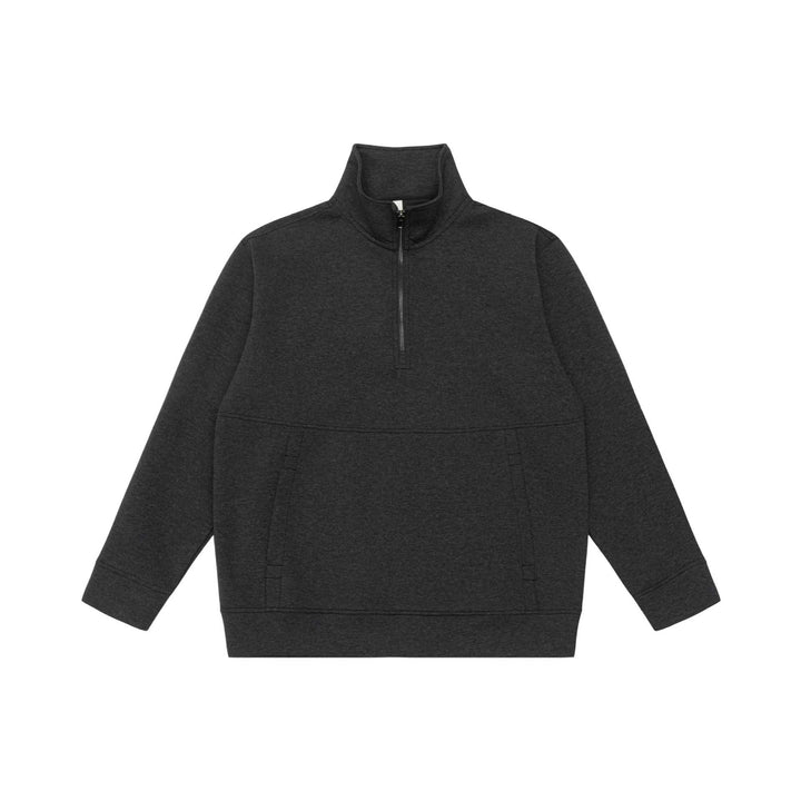 Unisex Halbzip-Sweatshirt mit hohem Stehkragen, Kängurutasche und Boxy-Schnitt Drune