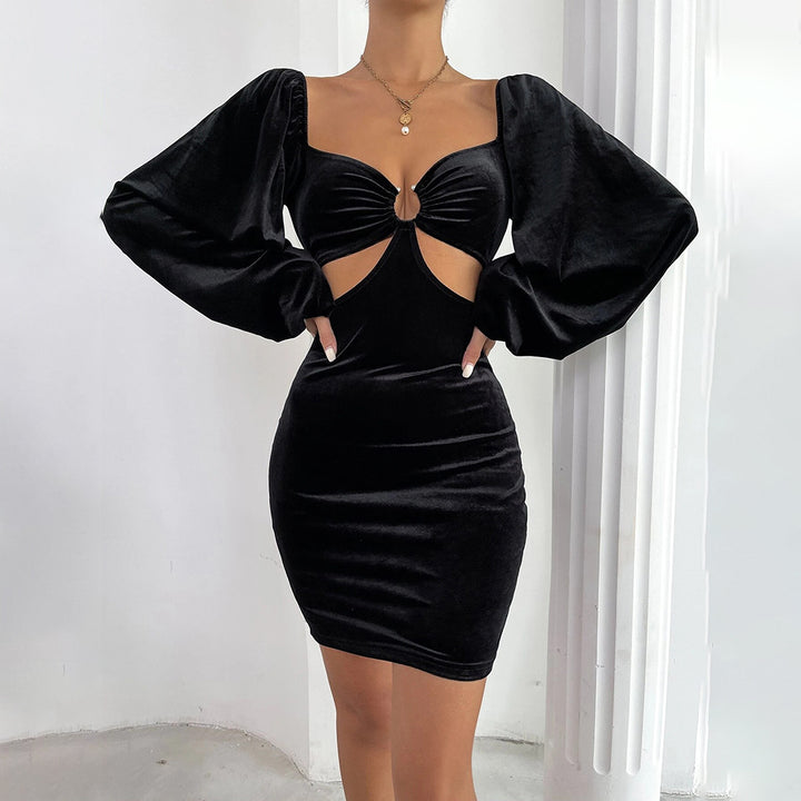 Damen Cocktailkleid mit figurschmeichelndem Schnitt und eleganten Puffärmeln Drune