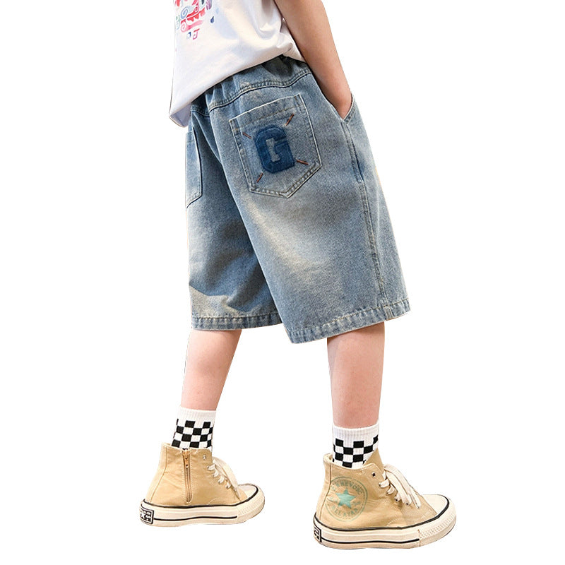 Jungen entspannte Denim-Shorts Drune